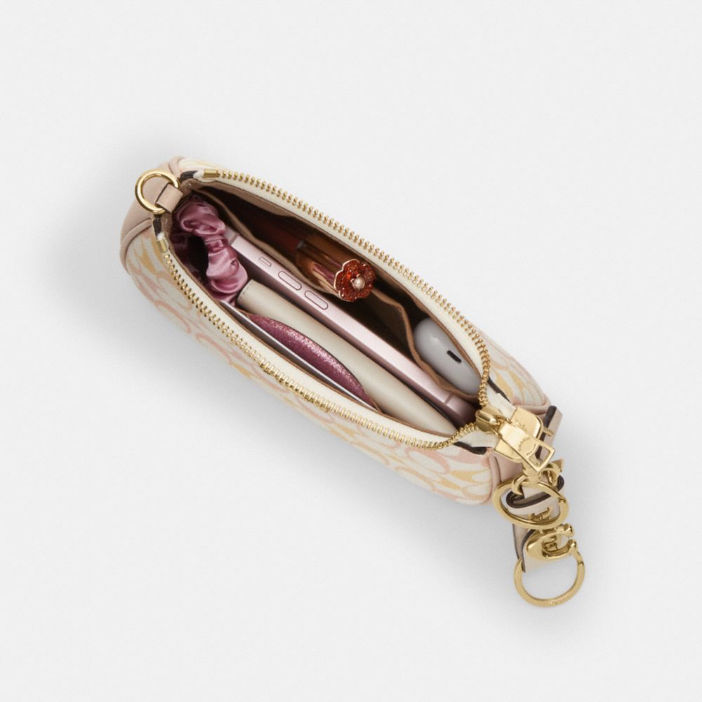 COACH®,Teri Mini Crossbody Bag In Pretty Signature Canvas,,Inside View,Top View