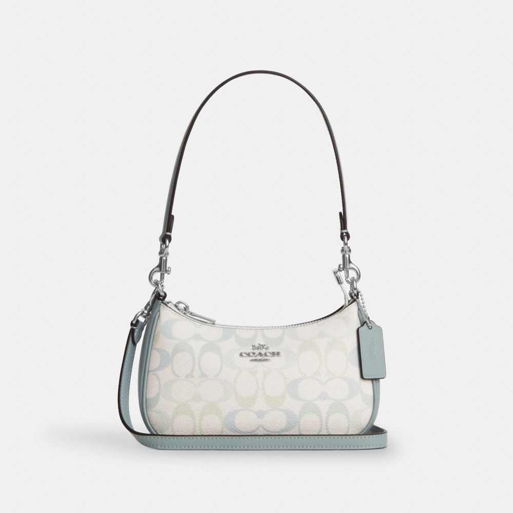 COACH®,Teri Mini Crossbody Bag In Pretty Signature Canvas,,Front View