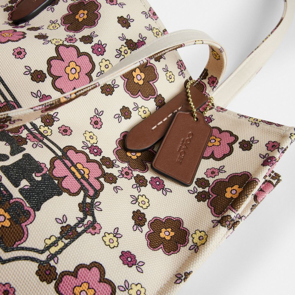 キャンバス トート バッグ・フローラル プリント 6