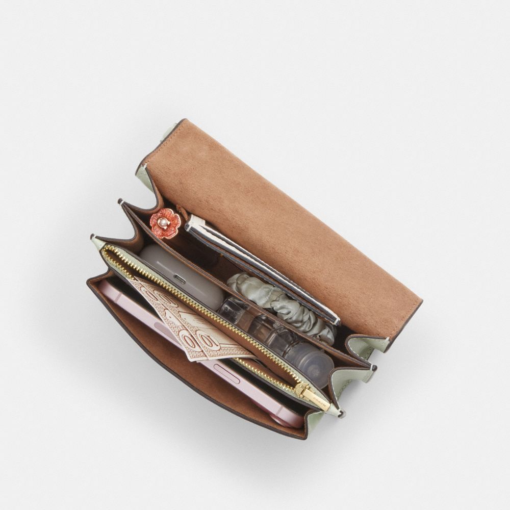 COACH®,Mini Klare Crossbody Bag With Floral Print,,Inside View,Top View