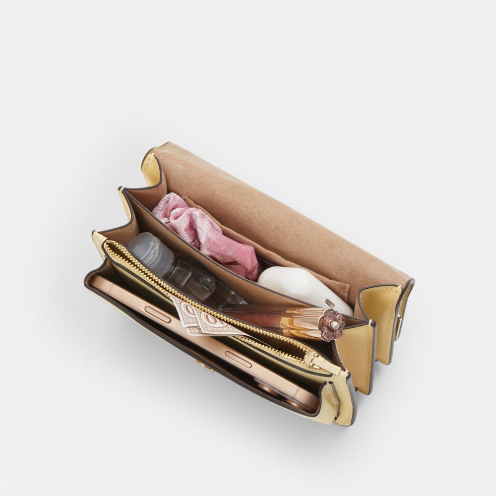 COACH®,Mini Klare Crossbody Bag With Floral Print,,Inside View,Top View