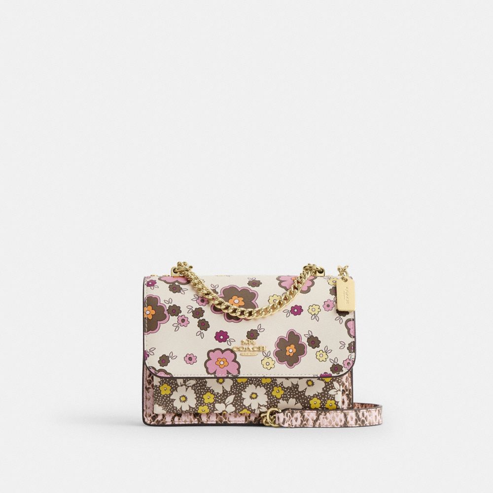 COACH®,Mini Klare Crossbody Bag With Floral Print,,Front View