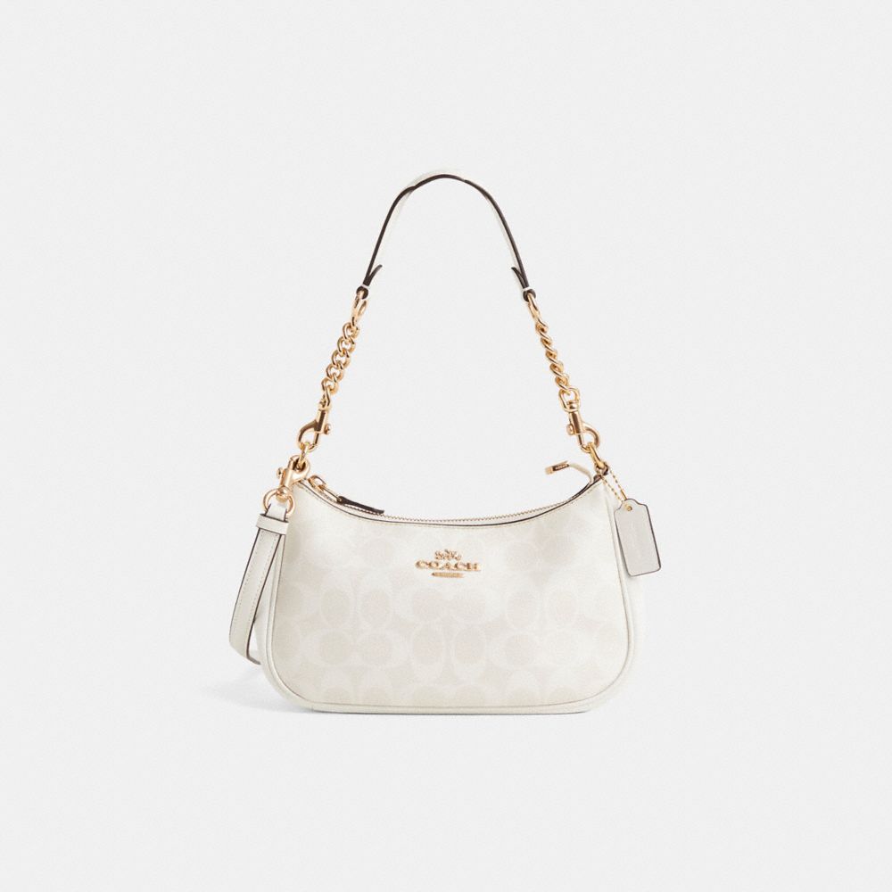 COACH®,Restored Teri Shoulder Bag In Signature Canvas,,Front View