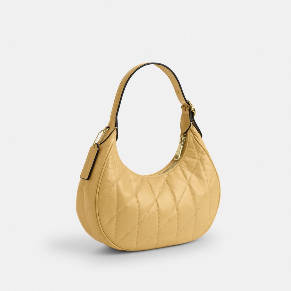 COACH®,Emily Shoulder Bag With Quilting,Recycled Polyester,Leather,Hobo,Pendant,Metal,Sustainable,Adjustable,Gold Metal,Da...,,Angle View