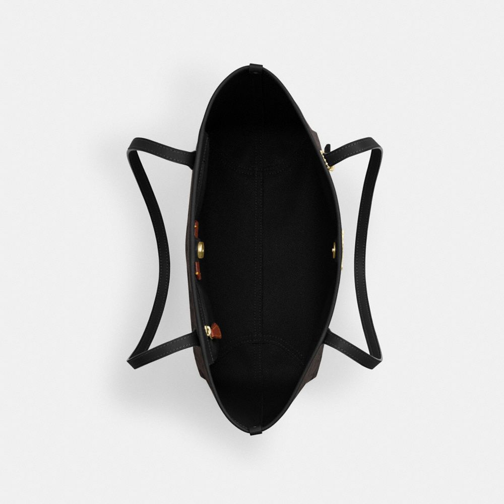 COACH®,Medium City Tote Bag In Signature Canvas,,Inside View,Top View