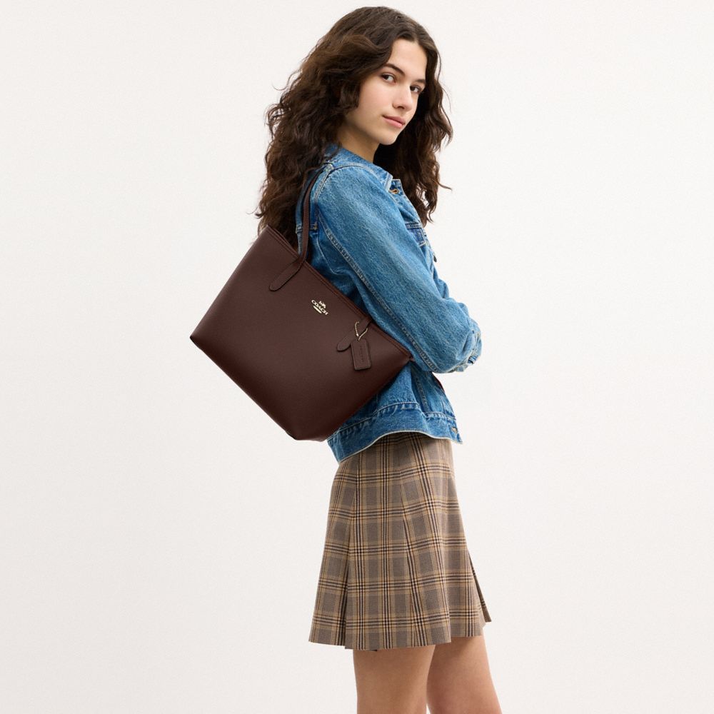 COACH®,Medium City Tote Bag,,Detail View
