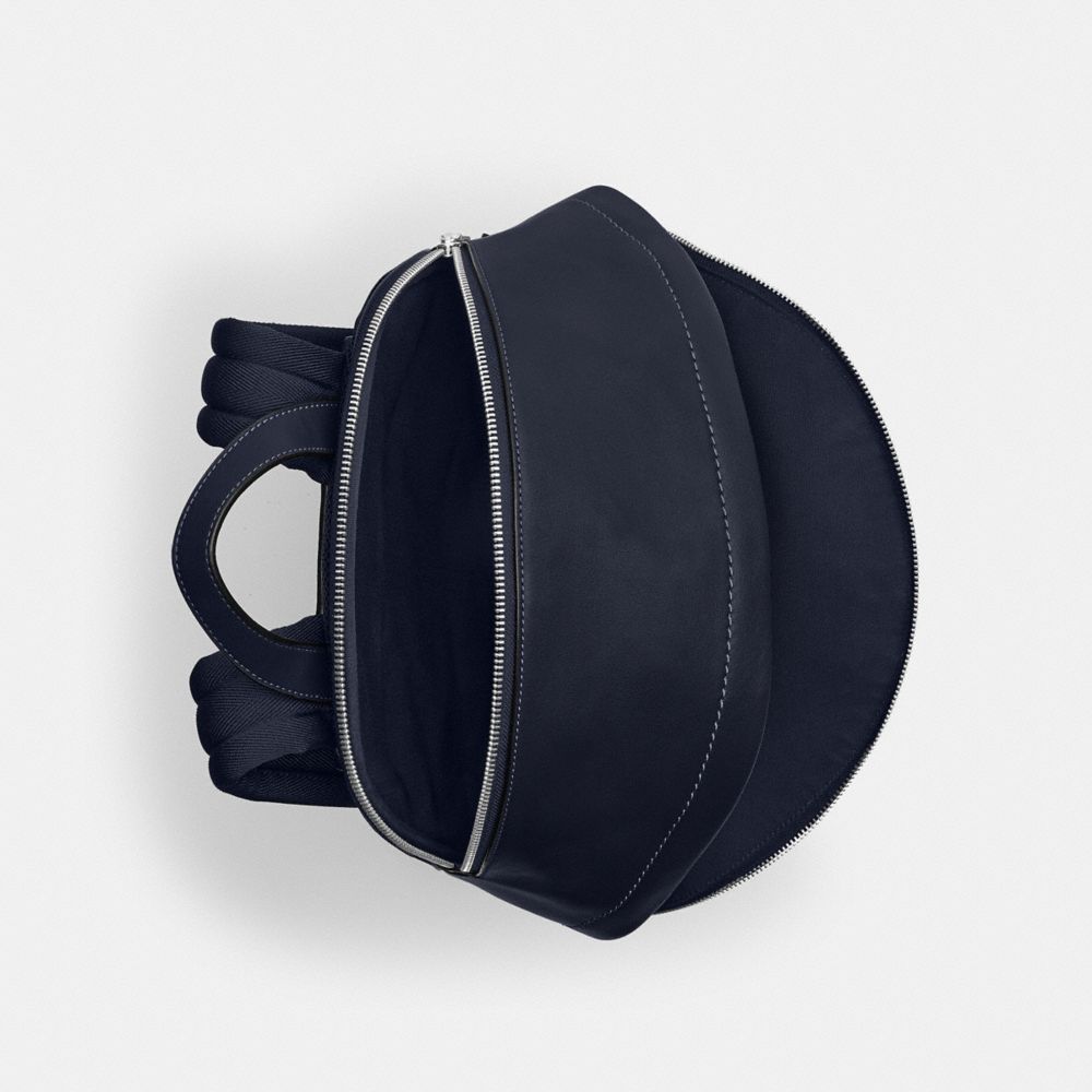 COACH®,Taylor Backpack In Ombre Signature Canvas,Leather,Canvas,Recycled Polyester,Backpack,Logo,Suitcase Sleeve,Lined,Adj...,Navy,Inside View,Top View