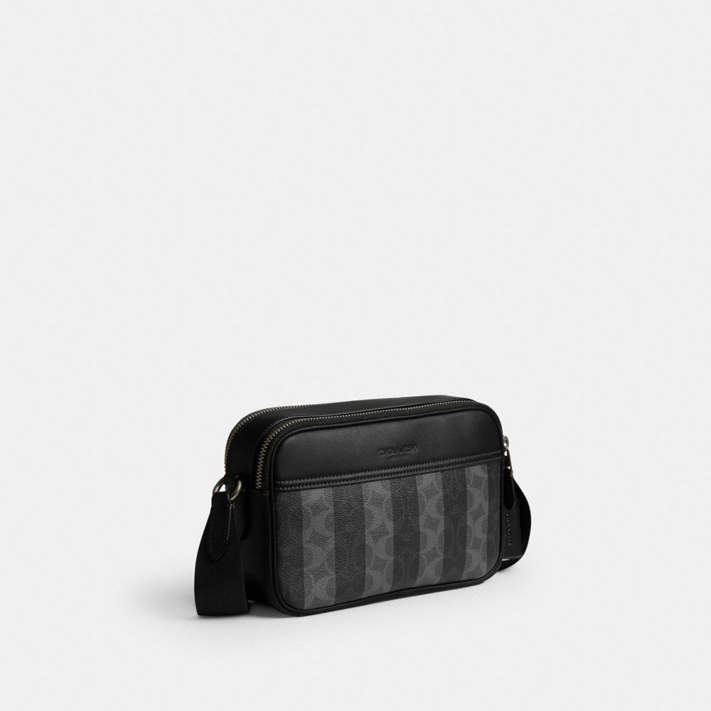 COACH®,Graham Crossbody Bag In Signature Canvas With Stripes,,Angle View