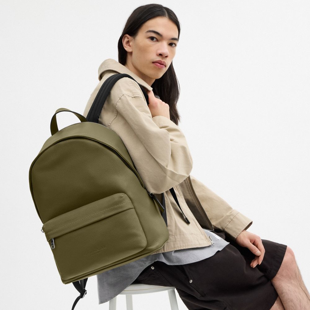 COACH®,Taylor Backpack,Leather,Polyester,Recycled Polyester,Backpack,Sustainable,Lined,Suitcase Sleeve,Casual,,Detail View