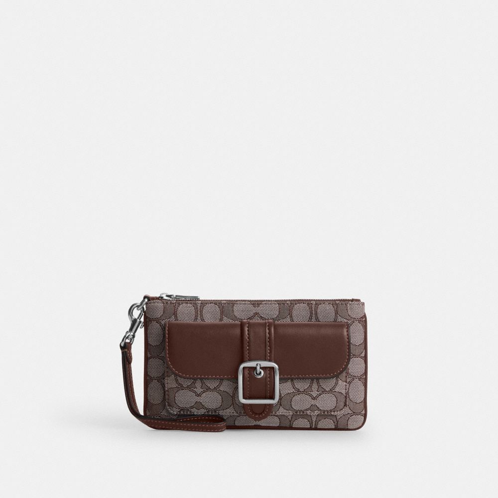 COACH®,Ashton Wristlet In Signature Jacquard,,Front View