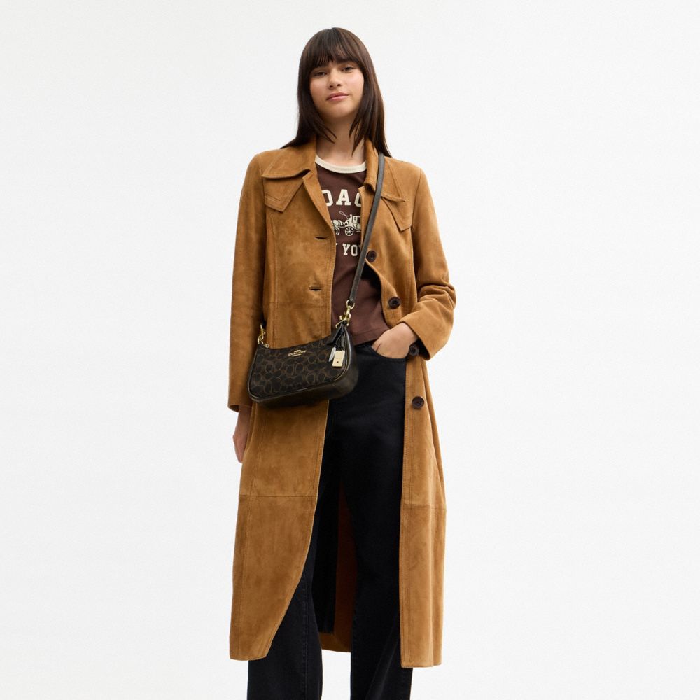 COACH®,Teri Shoulder Bag In Loved Signature Canvas With Charms,Leather,Recycled Polyester,Canvas,Shoulder Bag,Pendant,3D E...,Black