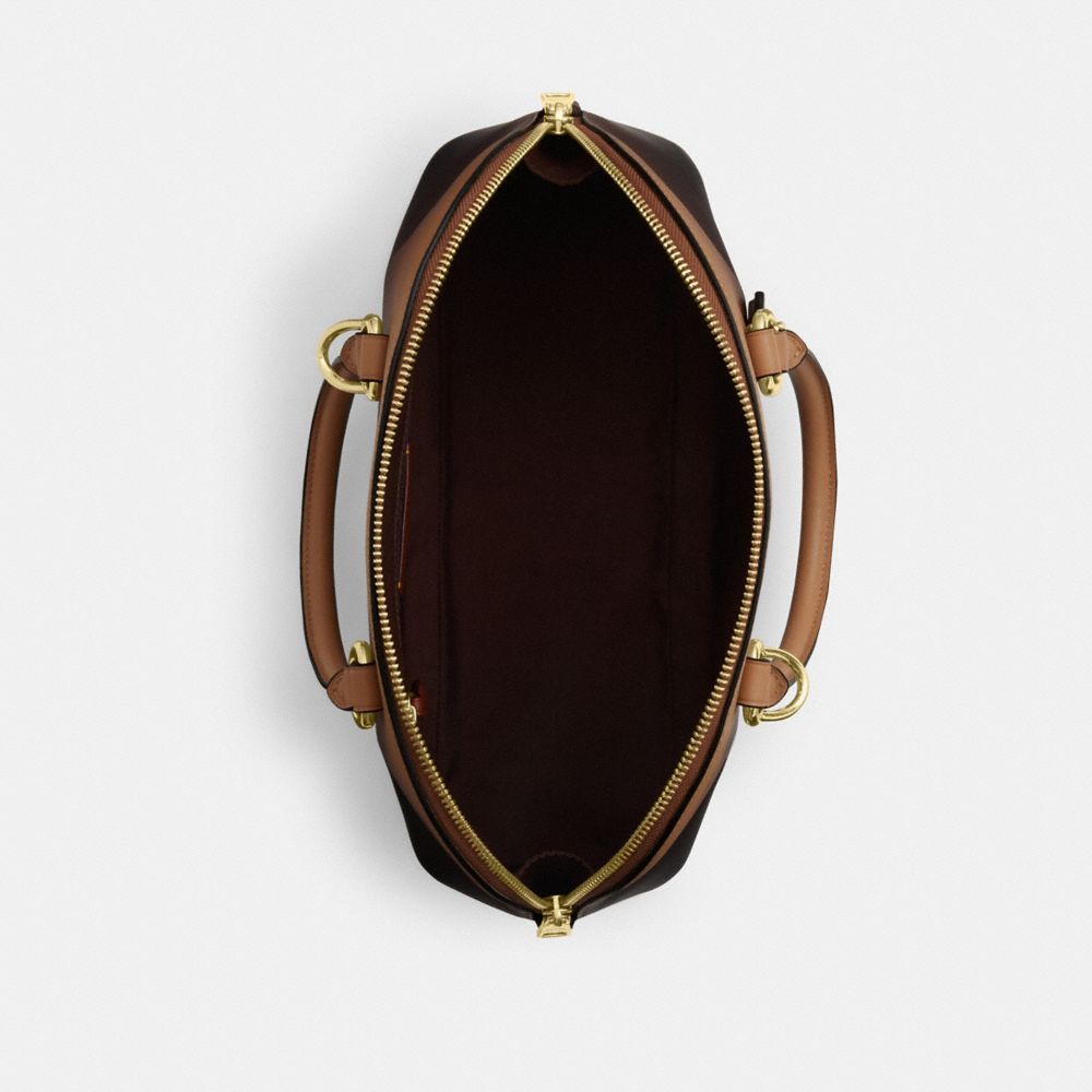 COACH®,Lara Satchel Bag,Brown,Inside View,Top View