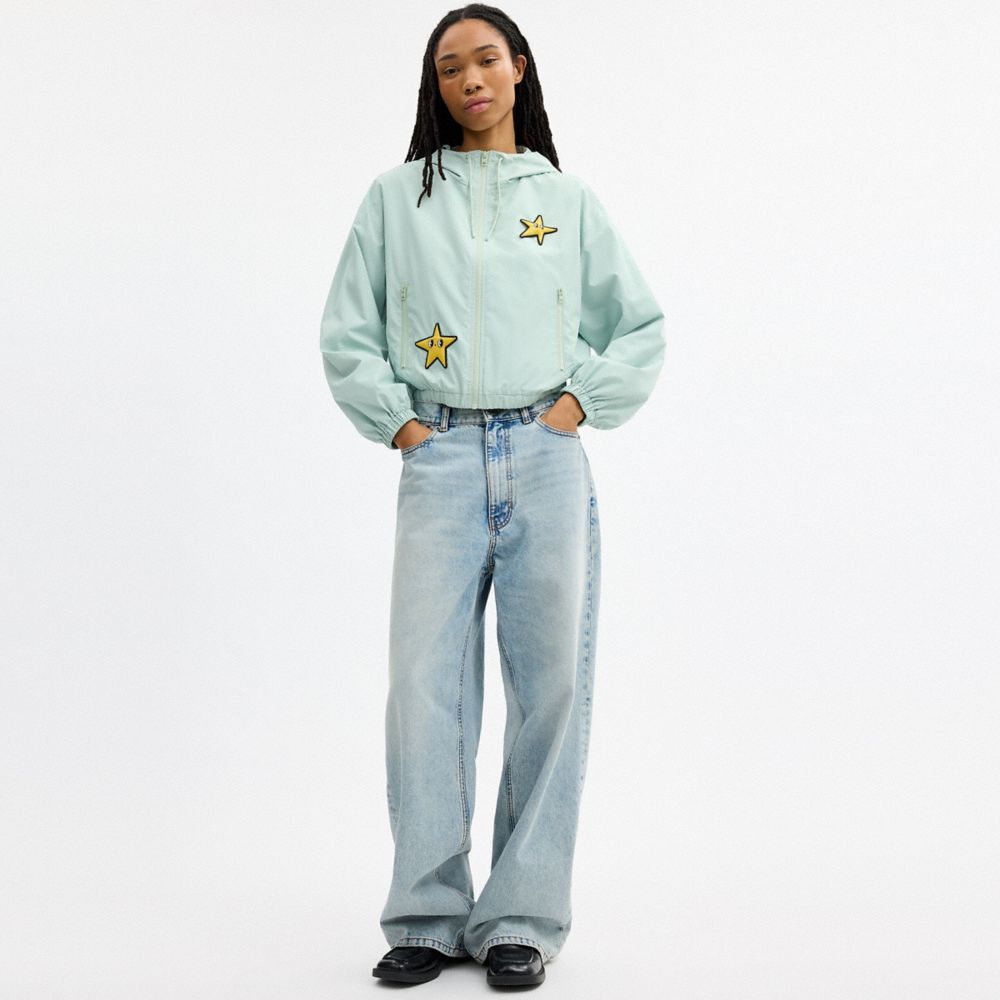 Женские куртки Coach | Brain Dead Star Cropped Windbreaker In Recycled Polyamide — фото 3