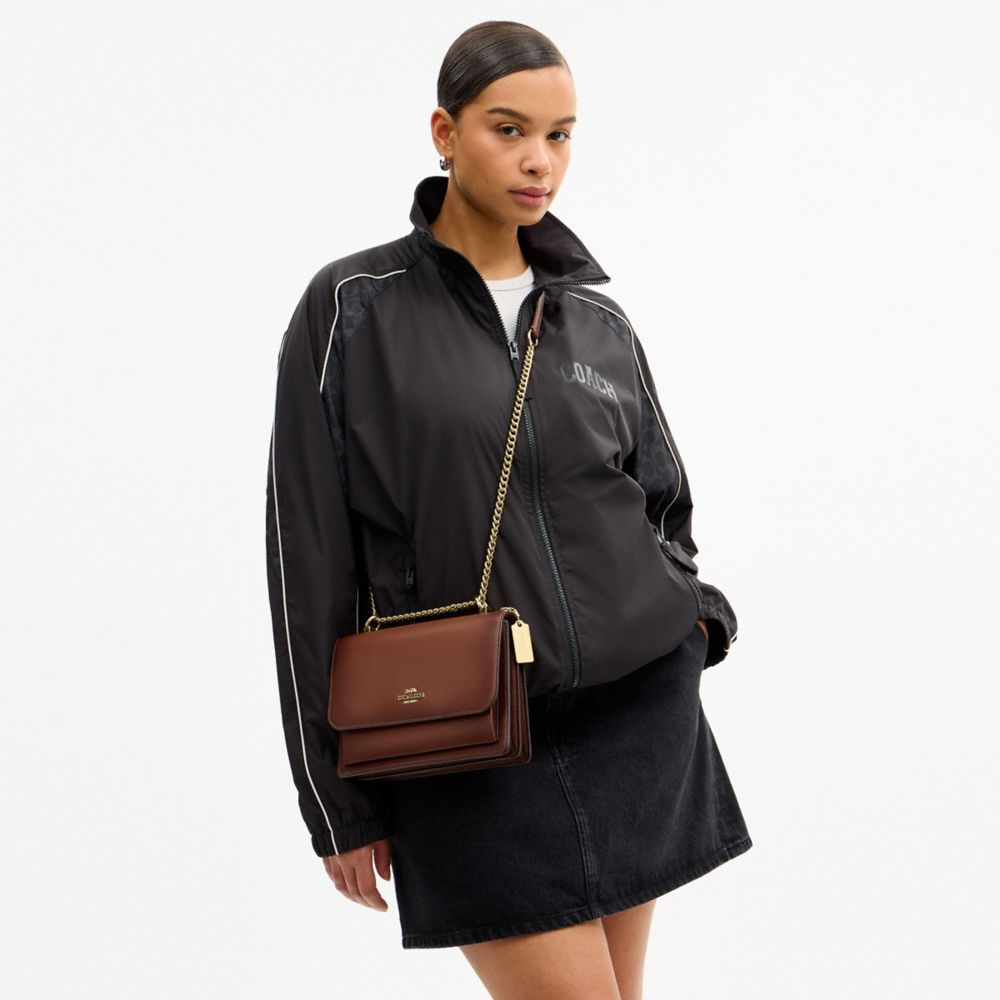 COACH®,Klare Crossbody Bag,Recycled Polyester,Polyester,Leather,Lining Recycled Polyester,Crossbody,Logo,Metal,Gold Metal,...,Brown