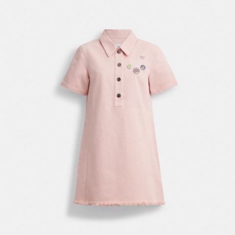 Женские платья Coach | Brain Dead Short Sleeve Denim Mini Dress
