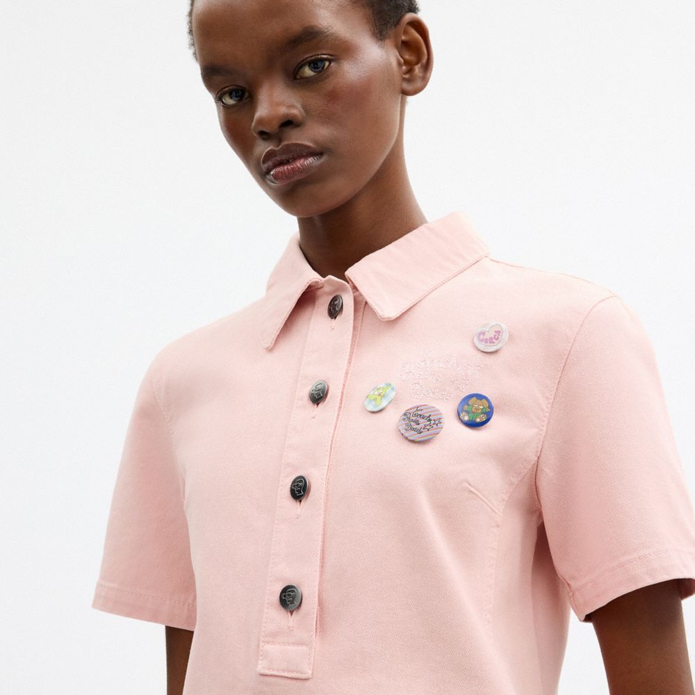 Женские платья Coach | Brain Dead Short Sleeve Denim Mini Dress — фото 5
