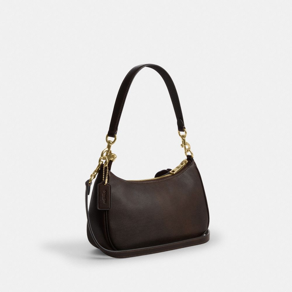 COACH®,Teri Shoulder Bag With Floral Applique,,Angle View