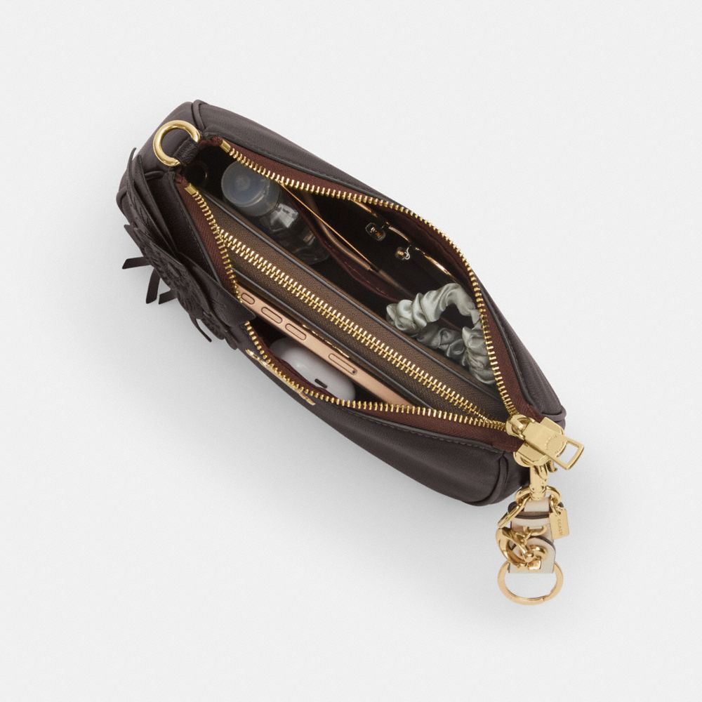 COACH®,Teri Shoulder Bag With Floral Applique,,Inside View,Top View