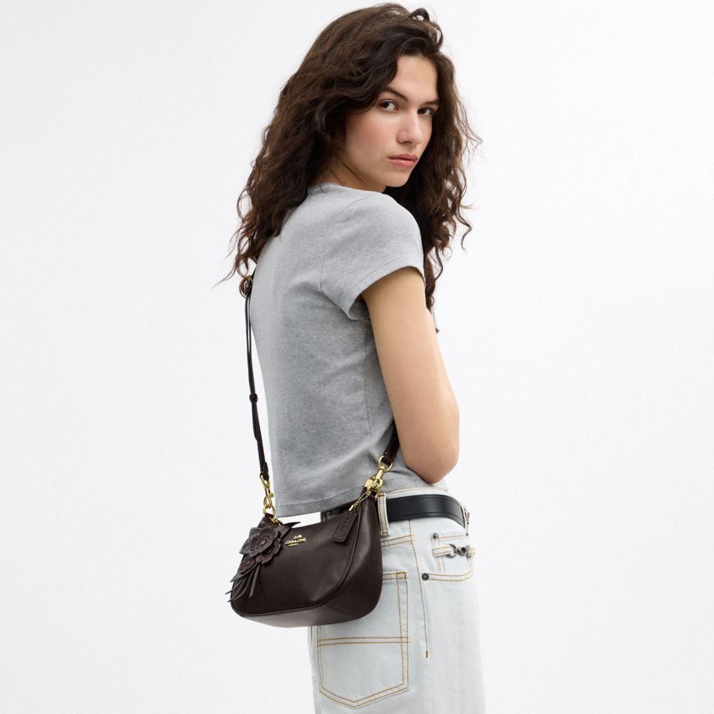 COACH®,Teri Shoulder Bag With Floral Applique,