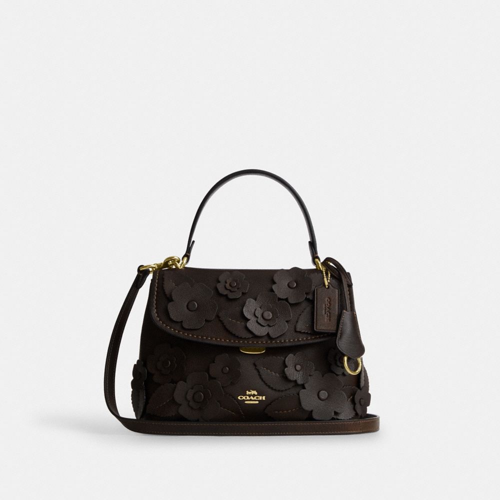 COACH®,Emory Top Handle Bag With Floral Applique,,Front View