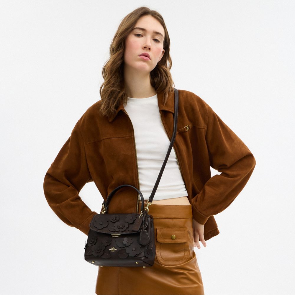 COACH®,Emory Top Handle Bag With Floral Applique,