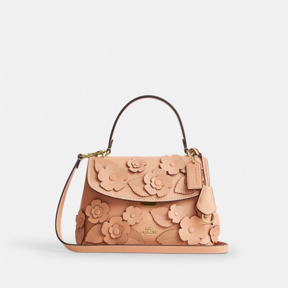 COACH®,Emory Top Handle Bag With Floral Applique,,Front View