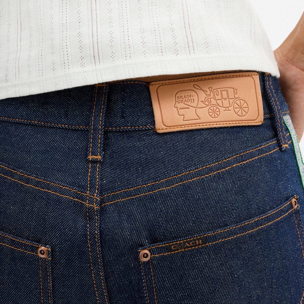Женские шорты Coach Brain Dead Denim Skater Shorts In Recycled Cotton — фото 4