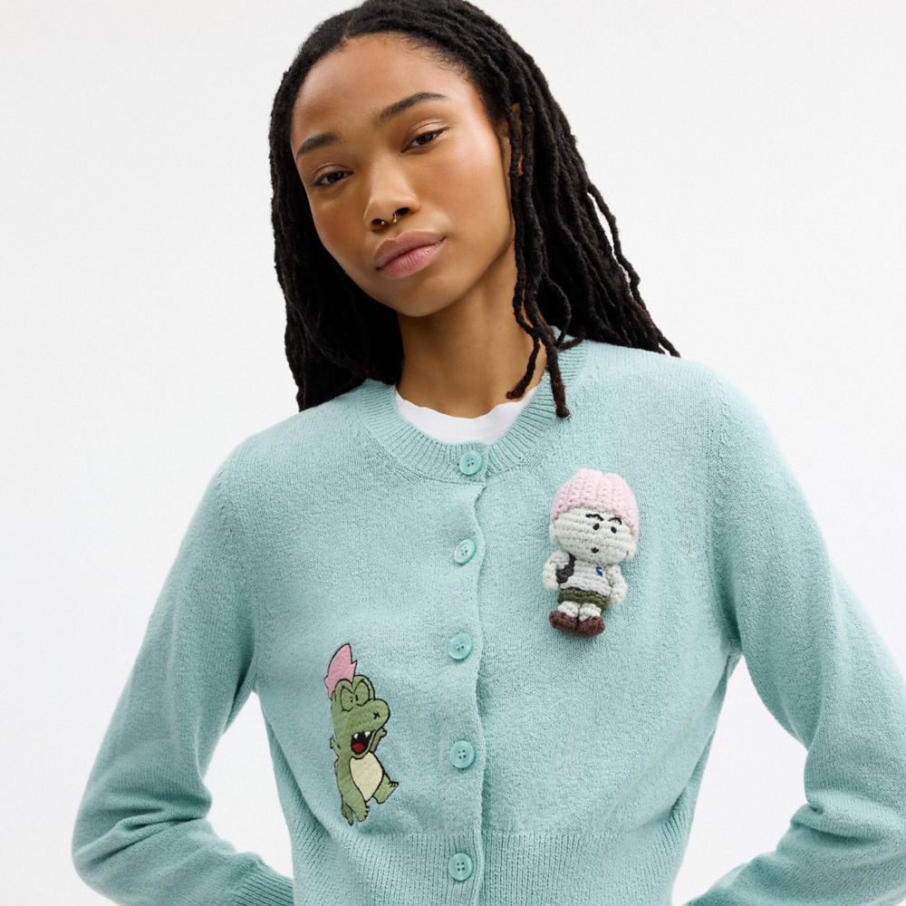 Coach | Brain Dead Plush Character Cardigan In Organic Cotton — фото 4