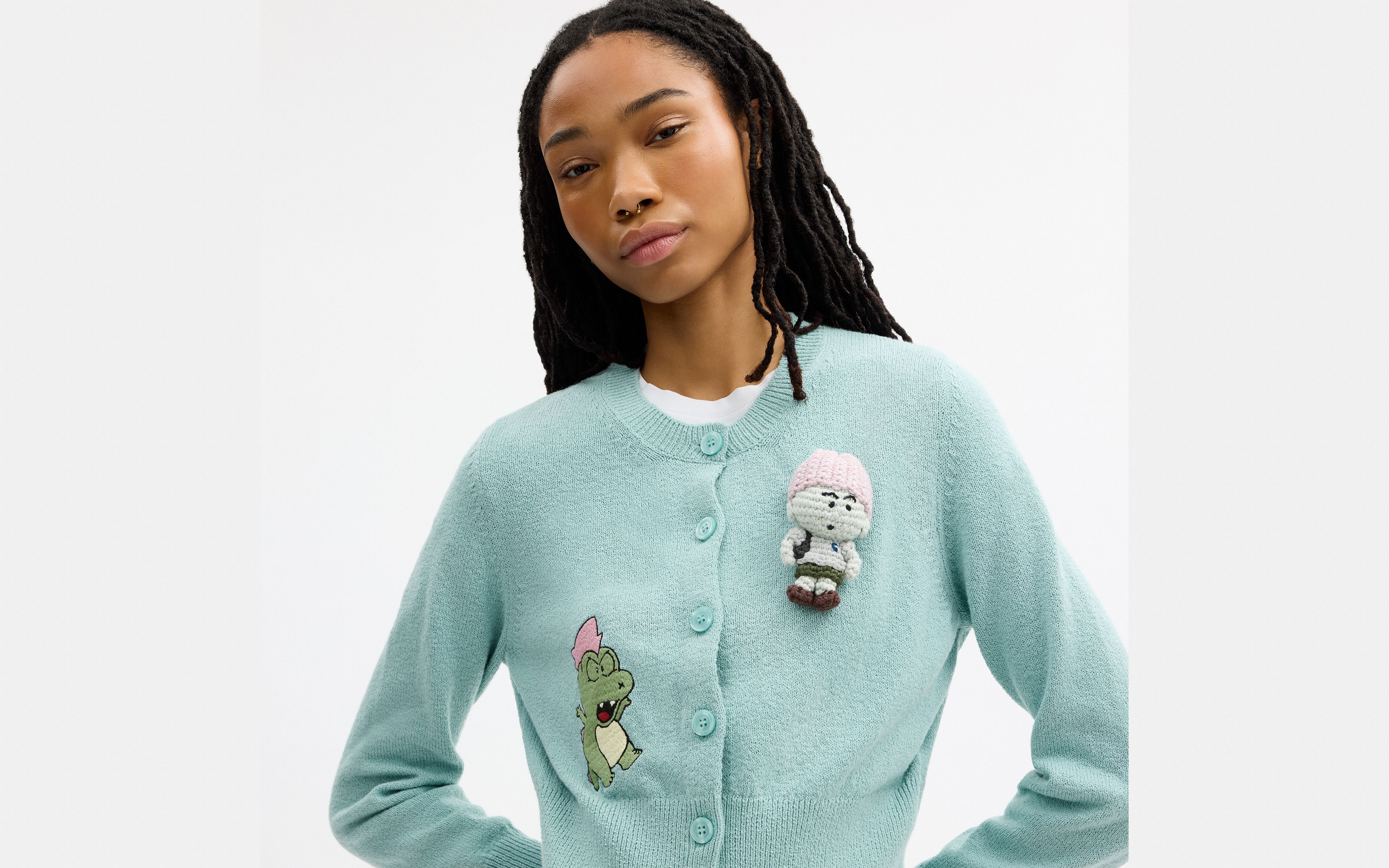 Coach | Brain Dead Plush Character Cardigan Organic Cotton
