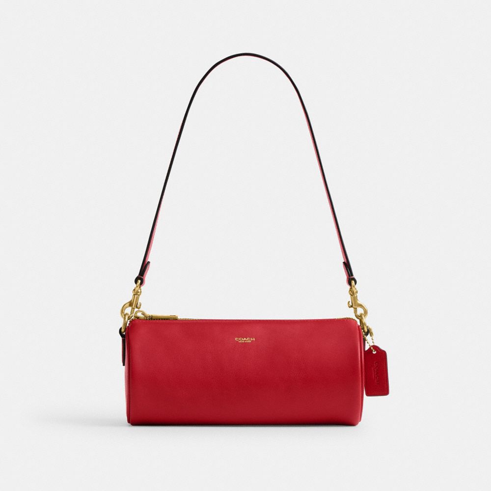COACH®,バレル バッグ,ショルダーバッグ,ﾌﾞﾗｽ/ﾒｲﾌﾟﾙ