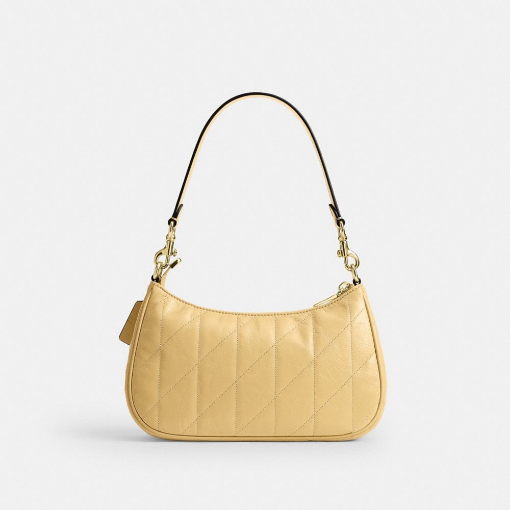 COACH®,Teri Shoulder Bag With Quilting,Leather,Lining Recycled Polyester,Recycled Polyester,Shoulder Bag,Logo,Metal,Silver...,,Back View