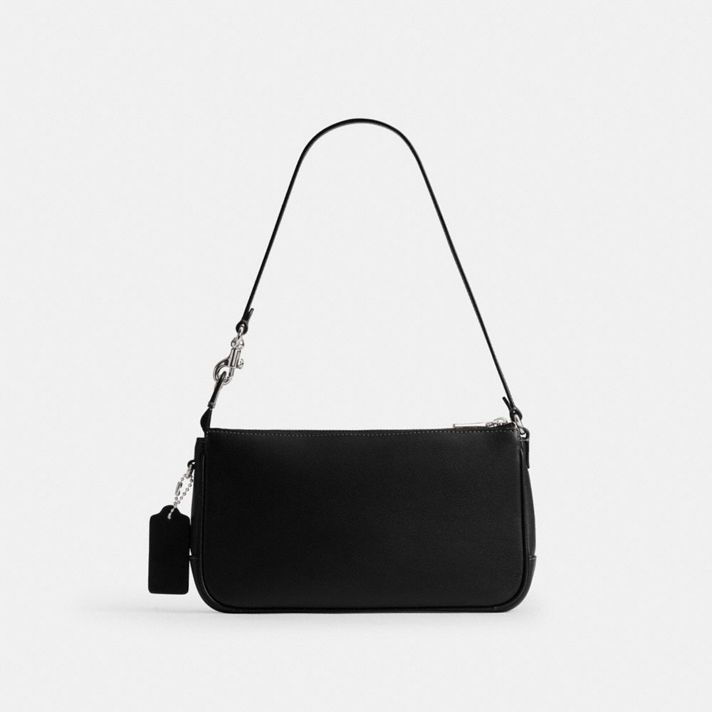 COACH®,Plaza Bag With Floppy Graphic,Leather,Lining Cotton,Shoulder Bag,Metal Material,Pendant,Sustainable,Silver Metal,Da...,Black,Back View