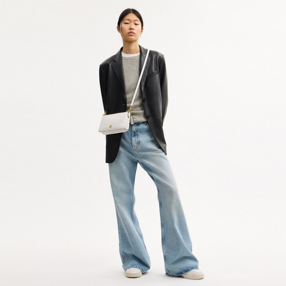 COACH®,Audrey Crossbody Bag,Recycled Polyester,Leather,Lining Recycled Polyester,Shoulder Bag,Metal Material,Metal,Pendant...,White,Detail View