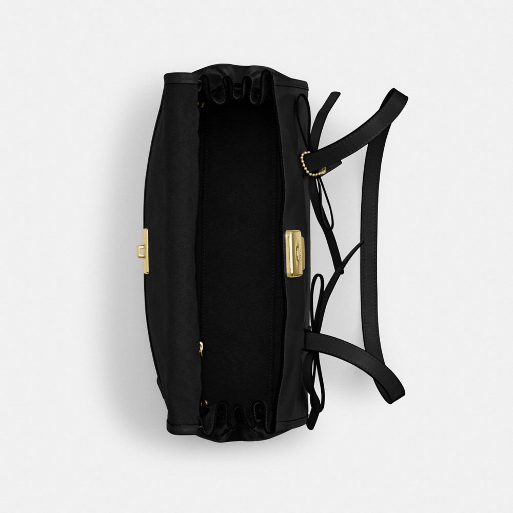 COACH®,Cuir froissé,Doré/Noir,Inside View,Top View