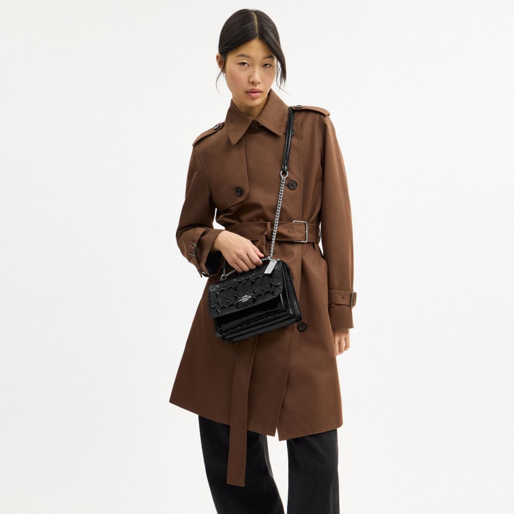 COACH®,Klare Crossbody Bag In Signature Leather,Leather,Crossbody,Metal,Logo,Silver Metal,Day Party,Black