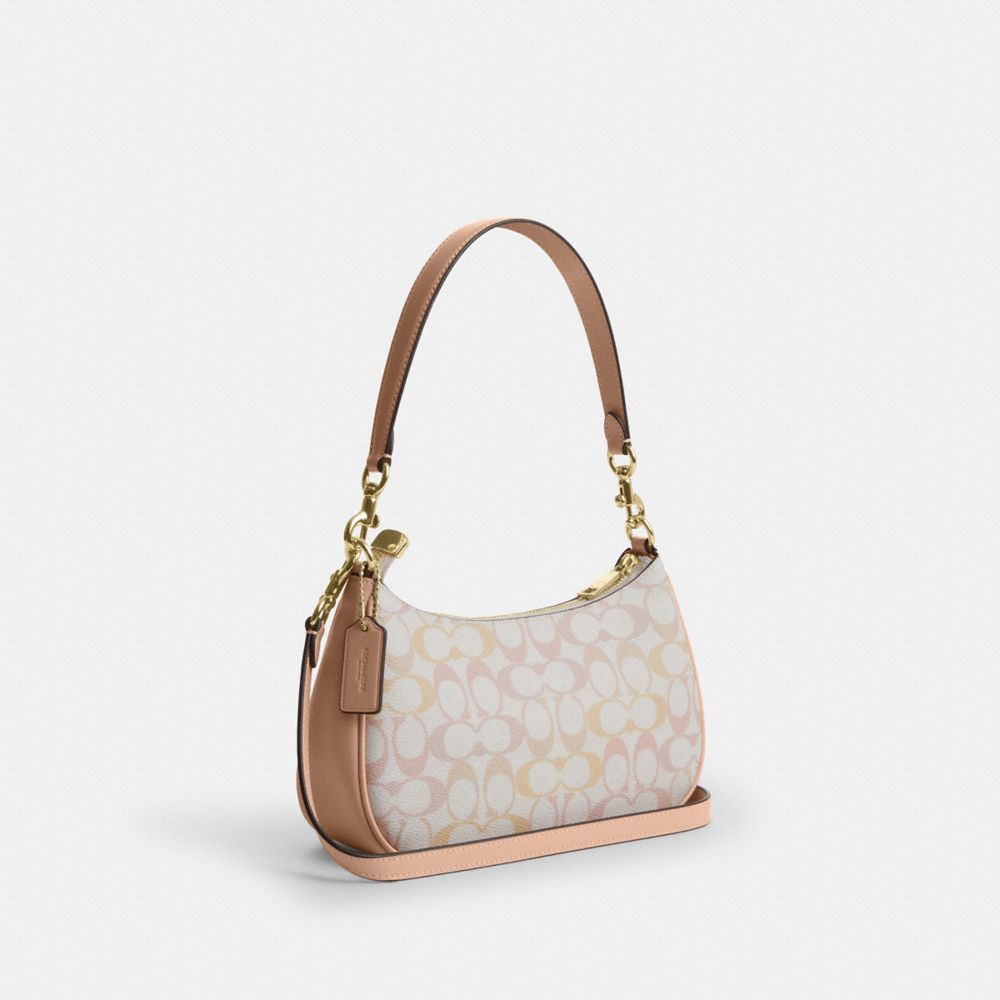 COACH®,Teri Shoulder Bag In Pretty Signature Canvas,,Angle View