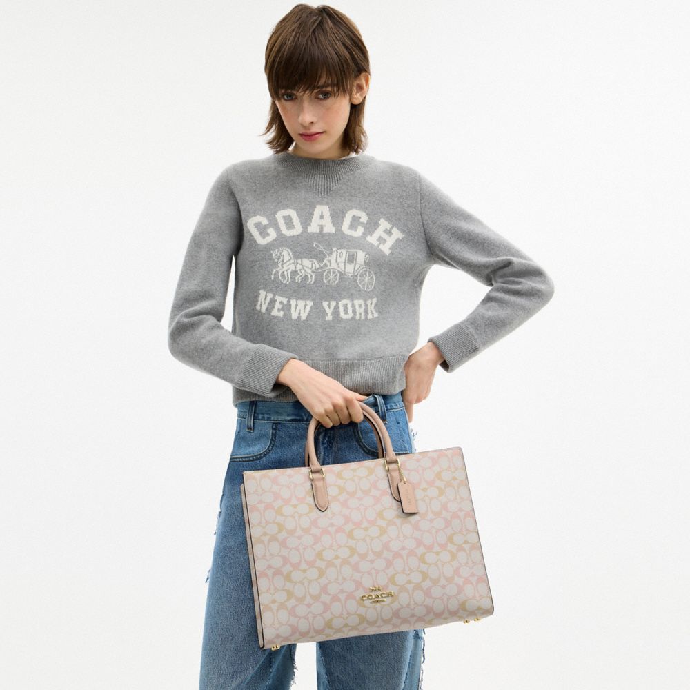 COACH®,Maggie Tote Bag In Signature Canvas,,Detail View