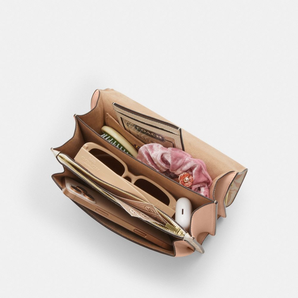 COACH®,Klare Crossbody Bag In Pretty Signature Canvas,,Inside View,Top View