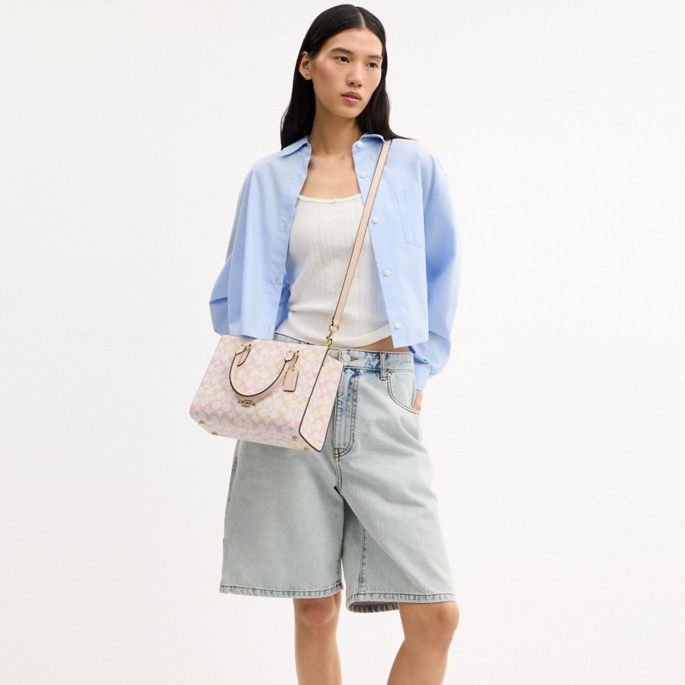 COACH®,Maggie Small Tote Bag In Signature Canvas,,Detail View