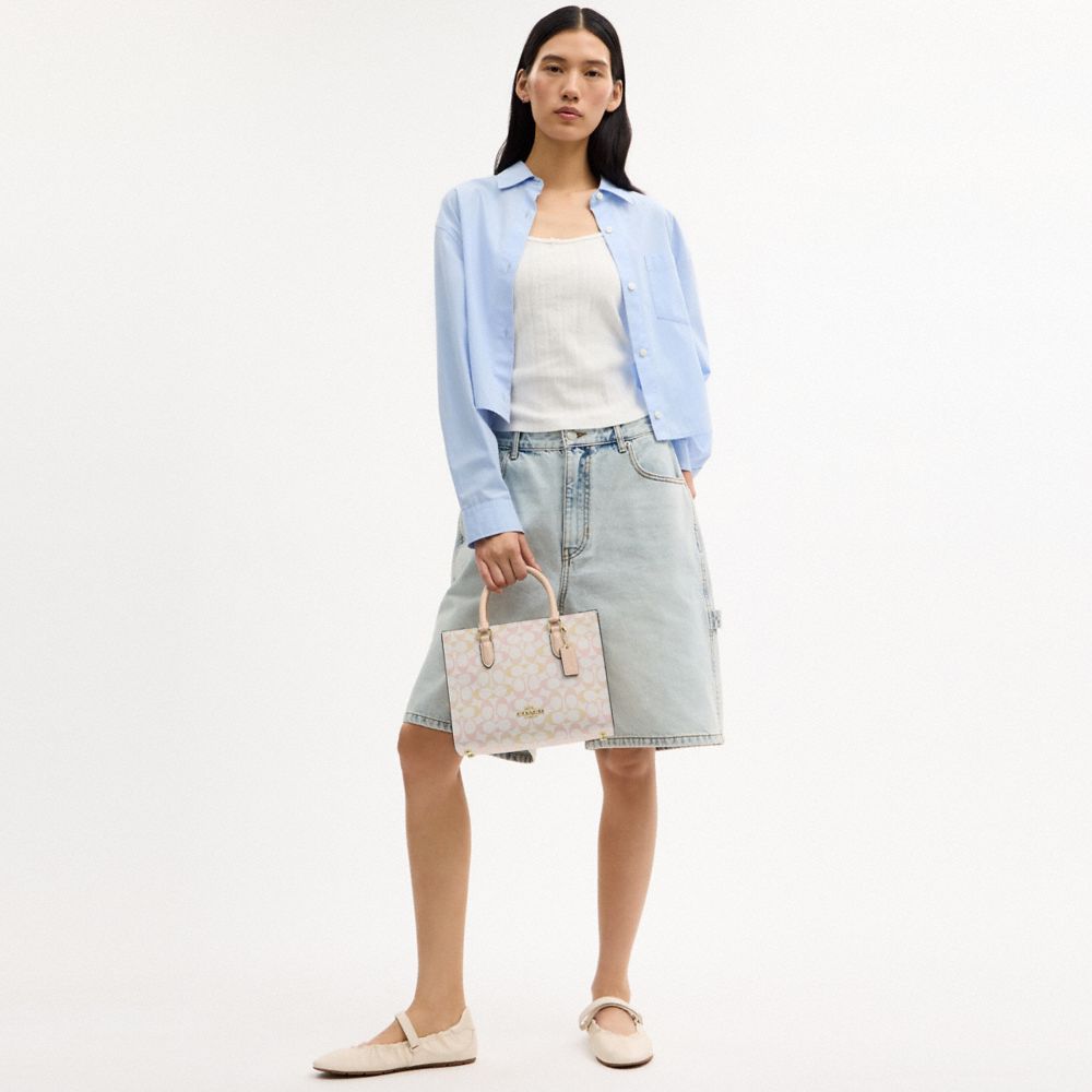 COACH®,Maggie Small Tote Bag In Signature Canvas,,Detail View