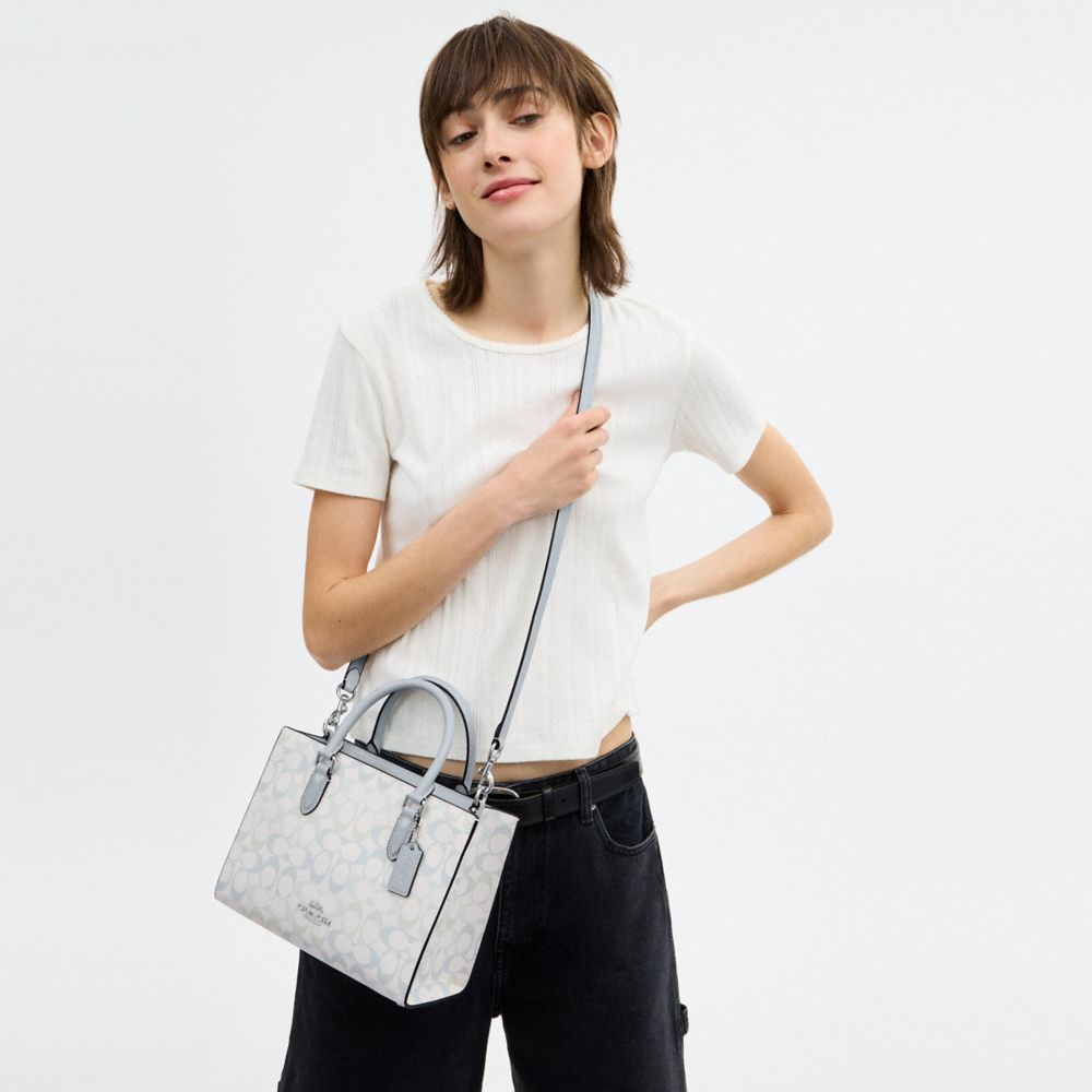 COACH®,Maggie Small Tote Bag In Signature Canvas,,Detail View