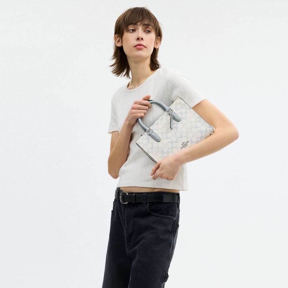 COACH®,Maggie Small Tote Bag In Signature Canvas,,Detail View