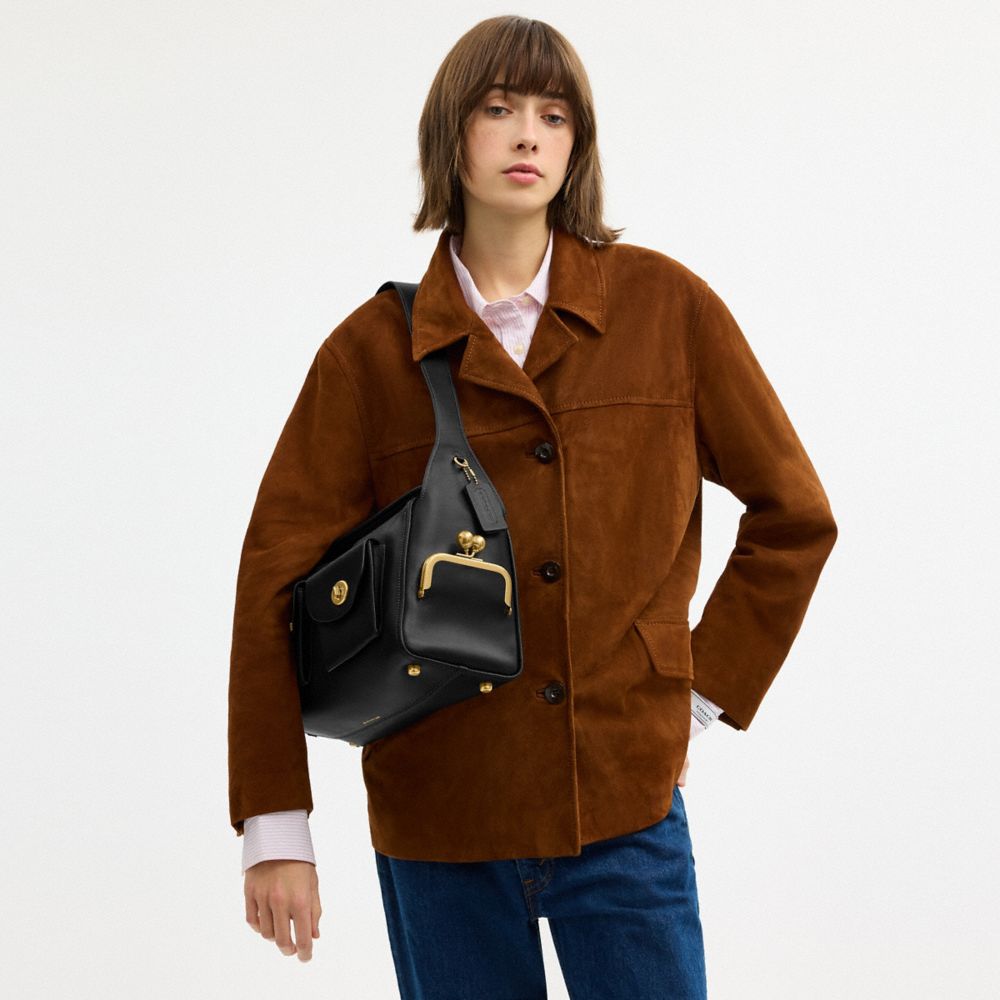 Женские сумки Coach Turnlock Haversack Bag — фото 8