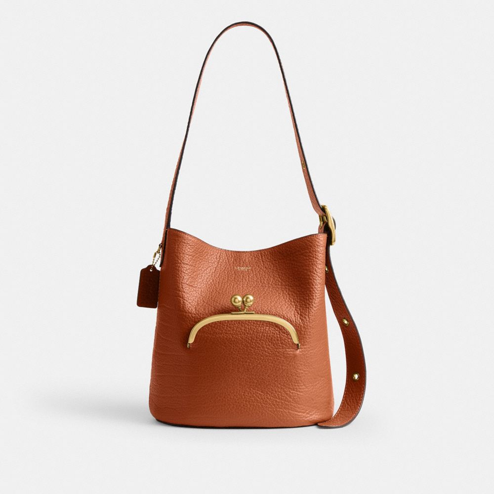 COACH®,Bleecker Bucket Bag With Kisslock,,Front View