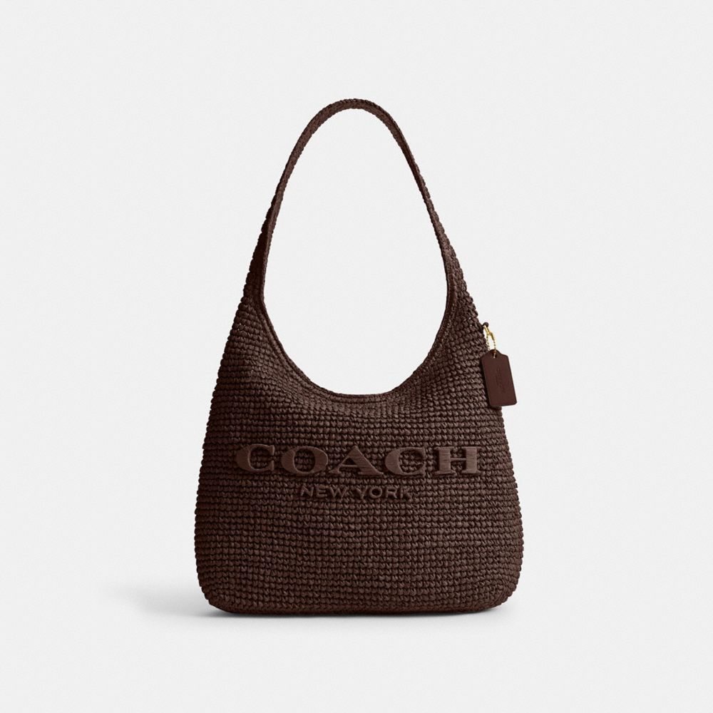 COACH®,Brooklyn Shoulder Bag 34,Brown,Front View
