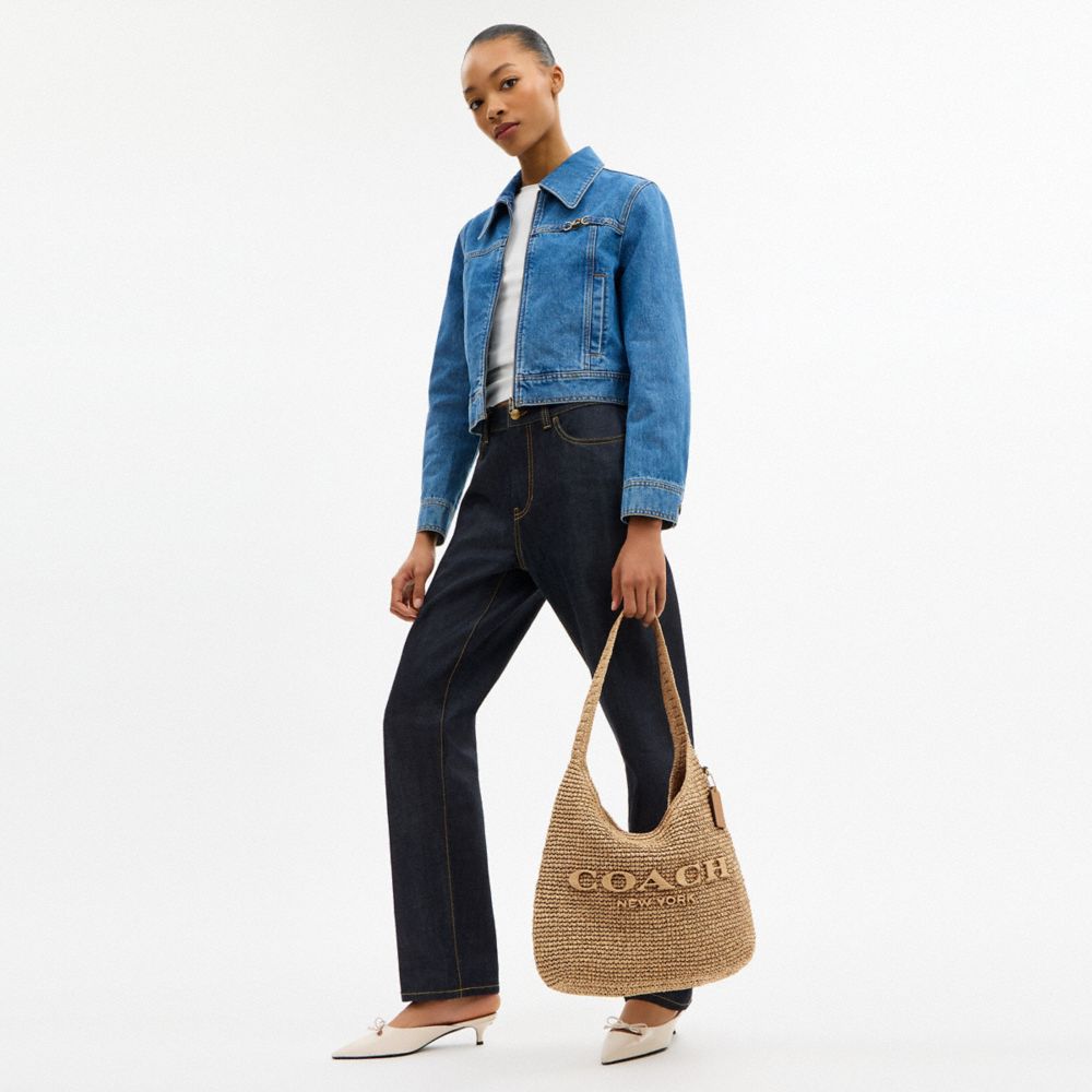 COACH®,Brooklyn Shoulder Bag 34,Beige,Detail View