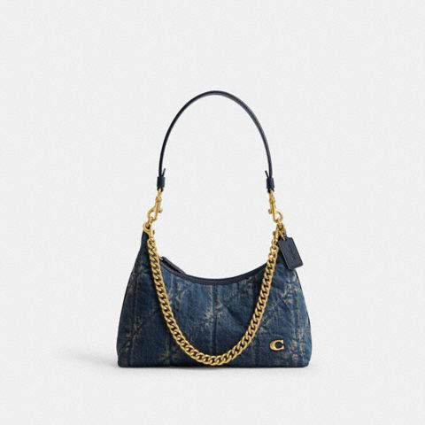 Женские сумки Coach Juliet Shoulder Bag 25 In Regenerative Cotton Denim With Quilting
