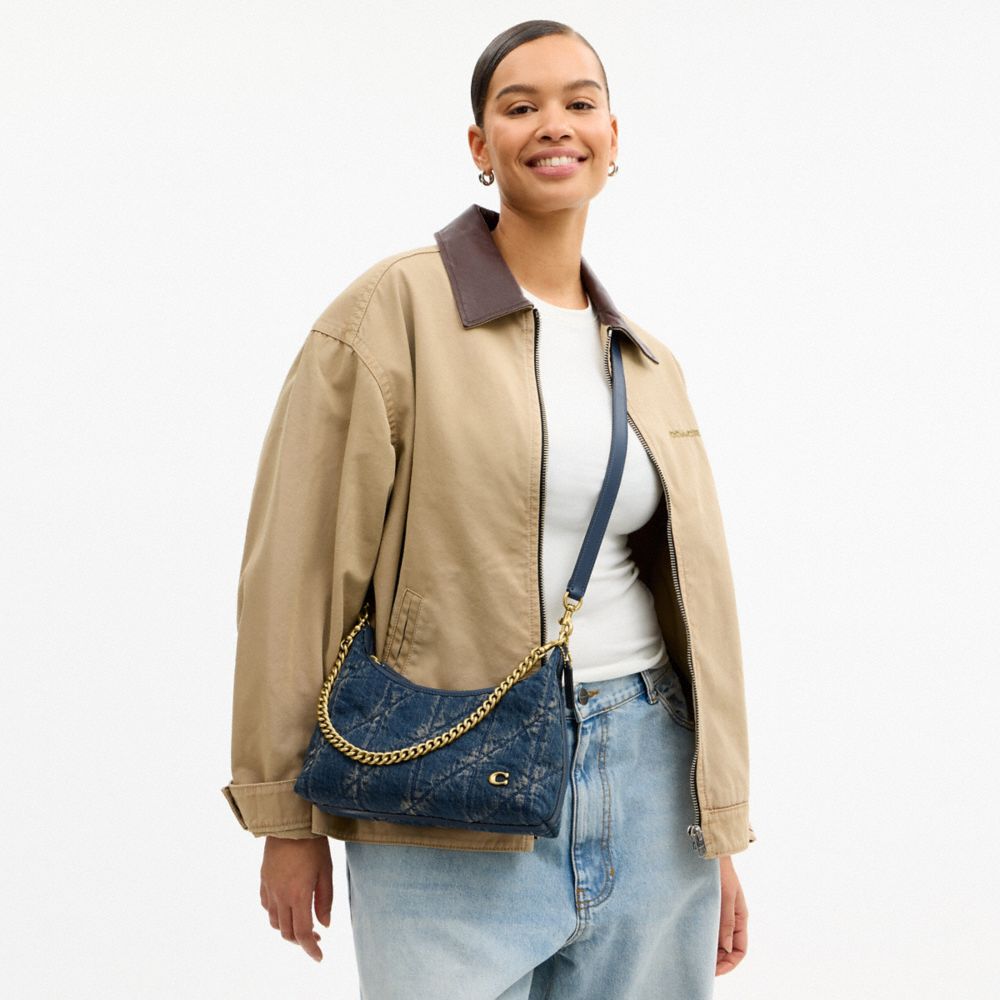 Женские сумки Coach Juliet Shoulder Bag 25 In Regenerative Cotton Denim With Quilting — фото 9