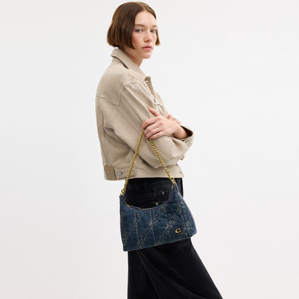 Женские сумки Coach Juliet Shoulder Bag 25 In Regenerative Cotton Denim With Quilting — фото 11