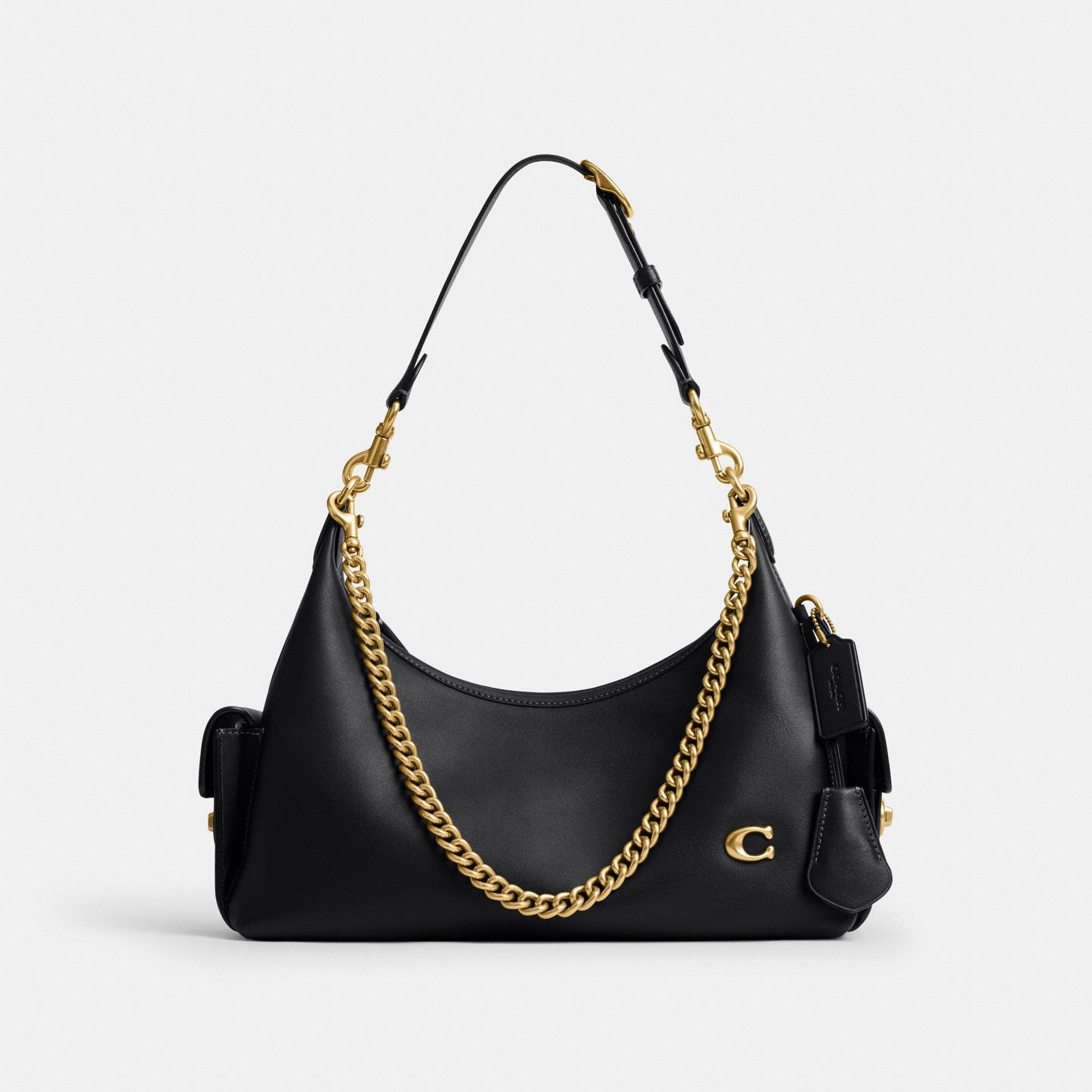 Женская сумка Coach Pocket Juliet Bag 30, цвет: Латунный / Чёрный — фото 1